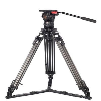 TERIS New N10T 12KG Professional Tripod Kit Carbon Fiber Video Camera Tripod with 100mm Bowl Fluid Head 68" Height for Professional Video Camera 10 Dynamic Balance Heavy Duty