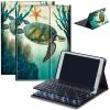 Case for Amazon Fire HD 10 & 10 Plus Tablet (13th/11th Generation, 2023/2021 Release) 10.1" with Keyboard, PU Leather Multiple-Angles Keyboard Case for Amazon Fire Tablet 10, Sea Turtle view 1