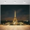10x6.5ft Eiffel Tower Backdrop Paris City Night Scenery Photography Background French Landmark Cityscape Wedding Birthday Party Banner Decorations Supplies Photo Booth Props view 1