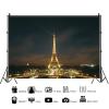10x6.5ft Eiffel Tower Backdrop Paris City Night Scenery Photography Background French Landmark Cityscape Wedding Birthday Party Banner Decorations Supplies Photo Booth Props view 2