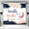 12x8ft Twinkle Twinkle Little Star Backdrop Navy Blue Pink Moon Stars Gender Reveal Photography Background Gender Reveal Party Banner Decorations Supplies Photo Booth Props view 3