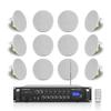 Sound Town Commercial Restaurant Bluetooth Amplifier + in-Ceiling Speaker Set, with One 6-Zone 70V/100V Amplifier with Bluetooth, 12 x Two-Way 6.5-Inch in-Ceiling Speakers, White (PAC180X12CS6N) view 1