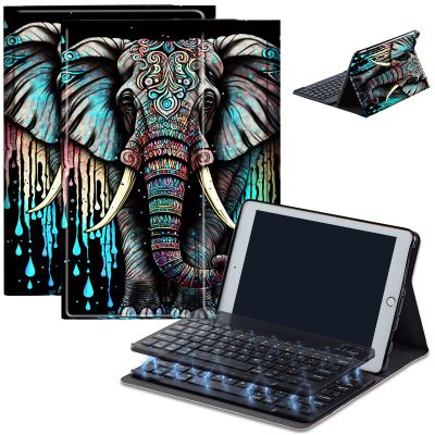 Case for Amazon Fire HD 10 & 10 Plus Tablet (13th/11th Generation, 2023/2021 Release) 10.1" with Keyboard, PU Leather Multiple-Angles Keyboard Case for Amazon Fire Tablet 10, Coloured Elephant