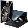 BREIDMKFM Keyboard Case for iPad 9th/8th/7th Generation 10.2" with Pencil Holder, Detachable Wireless Bluetooth Keyboard Tablet Cover for iPad Air 3 2019/Pro 10.5 10.5", Rock Roll Skeleton view 1