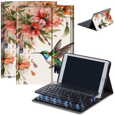 Case for Amazon Fire HD 10 & 10 Plus Tablet (13th/11th Generation, 2023/2021 Release) 10.1" with Keyboard, PU Leather Multiple-Angles Keyboard Case for Amazon Fire Tablet 10, Hummingbirds