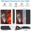 BREIDMKFM Keyboard Case for iPad 9th/8th/7th Generation 10.2" with Pencil Holder, Detachable Wireless Bluetooth Keyboard Tablet Cover for iPad Air 3 2019/Pro 10.5 10.5", Fire Wolf view 3