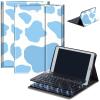 Case for Amazon Fire HD 10 & 10 Plus Tablet (13th/11th Generation, 2023/2021 Release) 10.1" with Keyboard, PU Leather Multiple-Angles Keyboard Case for Amazon Fire Tablet 10, Blue Cow Print view 1