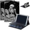 AIRWEE Case for Amazon Fire HD 10 & 10 Plus Tablet (13th/11th Generation, 2023/2021 Release) 10.1" with Keyboard, PU Leather Multiple-Angles Keyboard Case for Amazon Fire Tablet 10, Skeleton view 1