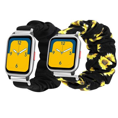 20mm Kids Smartwatch Band, Lamshaw Fabric Elastic Scrunchie Elastic Watch Band Kids Girls Cute Replacement Straps Compatible for HENGTO H69 Kids Smart Watch/Butele H69 Kids Smart Watch/H69 Kids Smart
