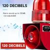 EOKHEOY Outdoor Alarm Siren IP65 Waterproof 120dB Speaker Siren with Strobe Light 1 Tone 25Watt Industrial Emergency Loud Siren with Plug AC110V-120V EOK-01 view 2