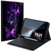 BREIDMKFM Keyboard Case for iPad 9th/8th/7th Generation 10.2" with Pencil Holder, Detachable Wireless Bluetooth Keyboard Tablet Cover for iPad Air 3 2019/Pro 10.5 10.5", Puple Butterflies view 1