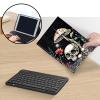 Case for Amazon Fire HD 10 & 10 Plus Tablet (13th/11th Generation, 2023/2021 Release) 10.1" with Keyboard, PU Leather Multiple-Angles Keyboard Case for Amazon Fire Tablet 10, Mushroom Skull view 3