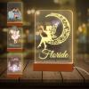 Personalized Night Light with Name Custom Acrylic Led Night Lamp with Base for Kid Boy Girl Room Decor_Moon Girl view 1