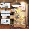 Personalized Night Light with Name Custom Acrylic Led Night Lamp with Base for Kid Boy Girl Room Decor_Moon Girl view 3