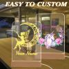 Personalized Night Light with Name Custom Acrylic Led Night Lamp with Base for Kid Boy Girl Room Decor_Moon Girl view 4