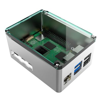 anidees Aluminum Extra High Pi case for Raspberry Pi 5  Silver (AI-PI5-SG-H)