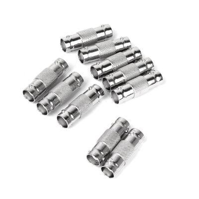 HOMSFOU 10pcs Female to Female Cable Adapter Coupler Connector for Connection Durable Reliable CCTV Accessory for