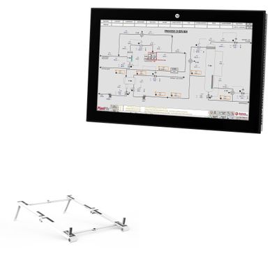 BoxWave Stand and Mount Compatible with Allen Bradley VersaView 6300M (10.4 in) - Pocket Aluminum Stand 3-in-1, Portable Multi Angle Viewing Riser - Metallic Silver