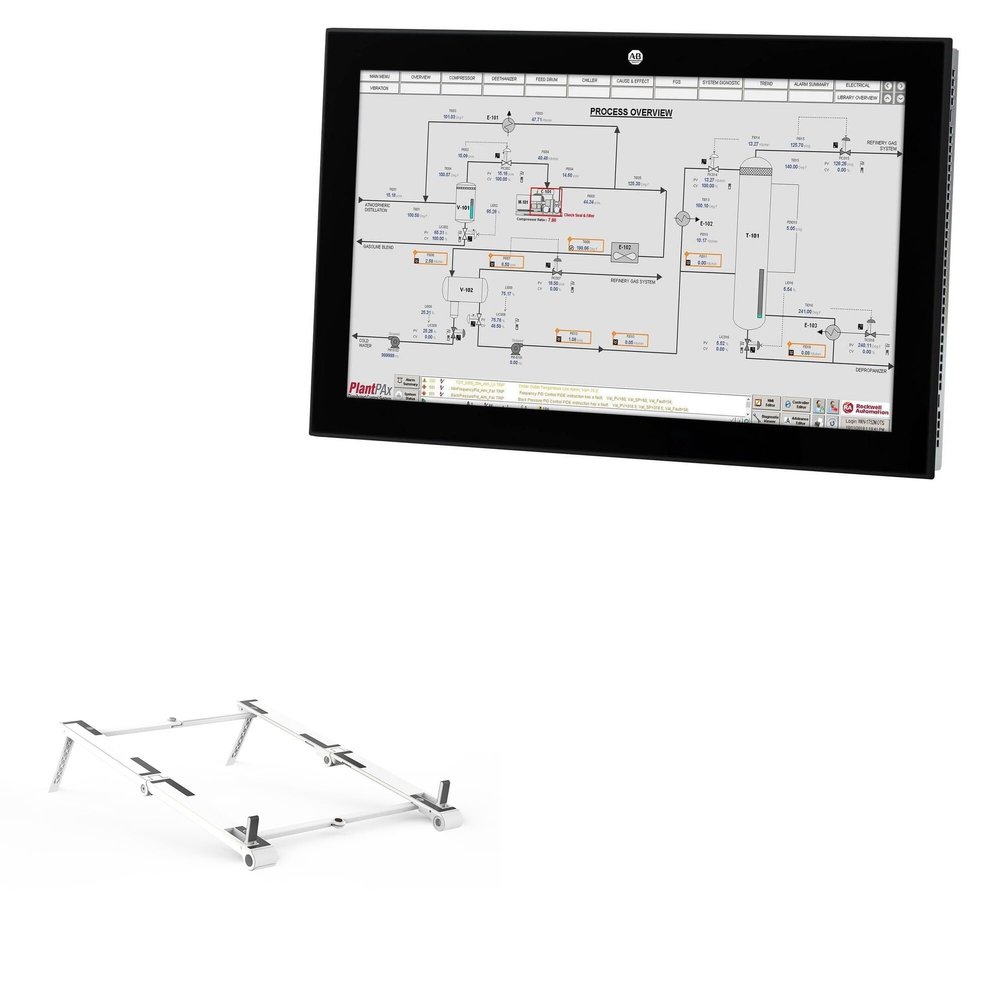 BoxWave Stand and Mount Compatible with Allen Bradley VersaView 6300M (10.4 in) - Pocket Aluminum Stand 3-in-1, Portable Multi Angle Viewing Riser - Metallic Silver