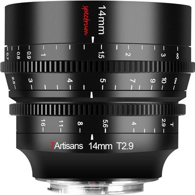 7artisans 14mm T2.9 Large Aperture, 270Focus Stroke, Full-Frame 114Ultra-Wide-Angle Spectrum Cine Lens Compatible for EOS-R, RED, EOS-R3, EOS-R5, EOS-R6, EOS-RP, Black