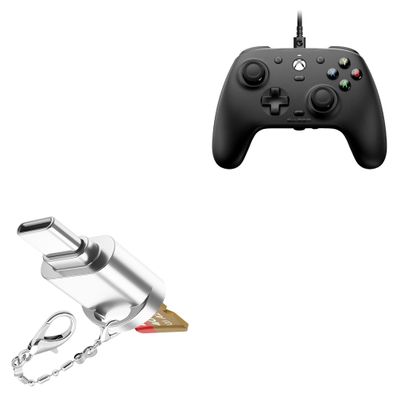 BoxWave Adapter Compatible with GameSir G7 - Micro SD Card miniReader, USB Type-C OTG Reader USB3.0 Adapter Keychain - Metallic Silver