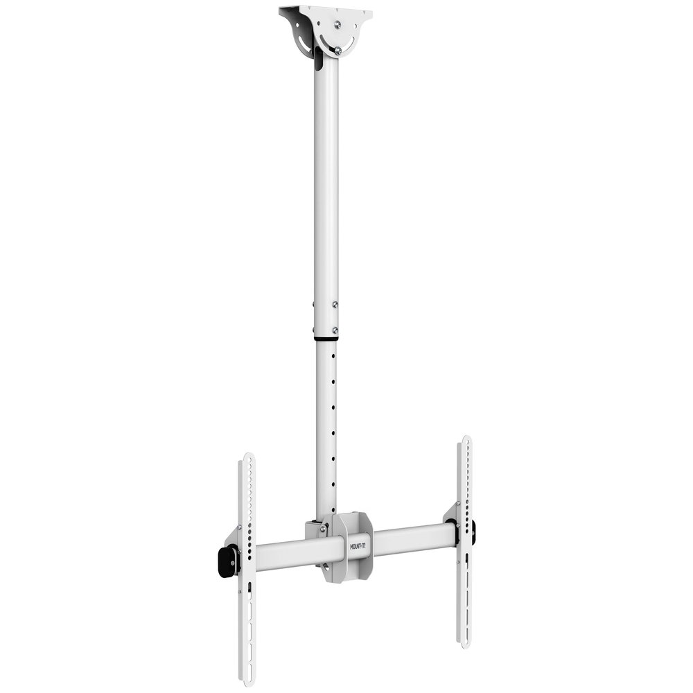 Mount-It Ceiling TV Mount Bracket, Fits 40 42 47 50 55 60 70 Inch Flat Panel Televisions, Adjustable Height Telescoping Tilt and Swivel, Mount on Vaulted Ceilings Up to VESA 600x400 (MI-509L), White