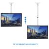 Mount-It Ceiling TV Mount Bracket, Fits 40 42 47 50 55 60 70 Inch Flat Panel Televisions, Adjustable Height Telescoping Tilt and Swivel, Mount on Vaulted Ceilings Up to VESA 600x400 (MI-509L), White view 3