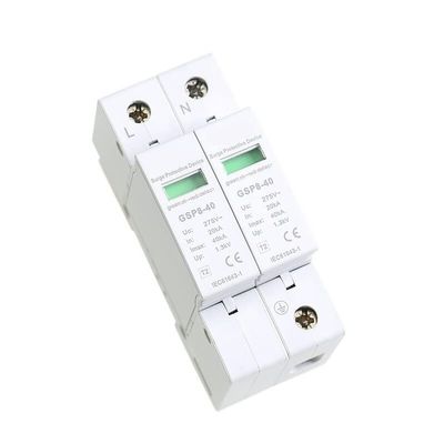 GSP8 2Pole Surge Protector 220V Din Rail SPD AC275V AC385V 400V 440V 40KA SPD House Surge Protector1Pcs (Size : 2P SPD AC275V 40KA)