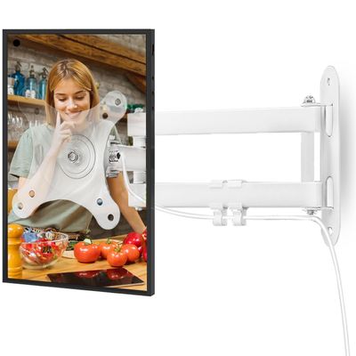 Alrhipvm Wall Mount for Echo Show 21, Echo Show 15 Wall Mounting Bracket Swivel Rotation Extension Tilt for Alexa Show 21, Alexa Show 15, Max VESA 100x100mm Hold up to 33lbs, White