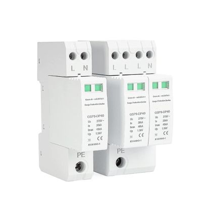 GSP9 AC SPD 20KA~40KA 275V House Surge Protector Device Low-Voltage Arrester Device 1P+N 18mm 3P+N 36mm 1Pcs (Size : GSP9-DP40 2P 275V)