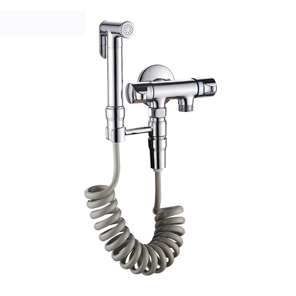 Bathroom Bidet Sprayer Kit Brass Toilet Bidet Shower Kit with Elastic Tube, for Personal Hygiene