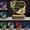 Dertacoa Personalized Heart Acrylic Night Light Custom Couple Name Date Flower Lamp with Wood Base Engraved Text Name Couples Home Gifts for Men Women Him Her Lover Girlfriend Wife Boyfriend view 1