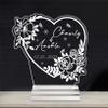 Dertacoa Personalized Heart Acrylic Night Light Custom Couple Name Date Flower Lamp with Wood Base Engraved Text Name Couples Home Gifts for Men Women Him Her Lover Girlfriend Wife Boyfriend view 3