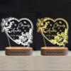 Dertacoa Personalized Heart Acrylic Night Light Custom Couple Name Date Flower Lamp with Wood Base Engraved Text Name Couples Home Gifts for Men Women Him Her Lover Girlfriend Wife Boyfriend view 4