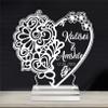 Personalized Heart Acrylic Night Light Custom Couple Name Flower Lamp with Wood Base Engraved Text Name Couples Valentines Day Home Gifts for Men Women Him Her Lover Girlfriend Wife Boyfriend view 4