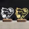Personalized Heart Acrylic Night Light Custom Couple Name Date Flower Lamp with Wood Base Engraved Text Name Couples Valentines Day Home Gifts for Men Women Him Her Lover Girlfriend Wife Boyfriend view 3