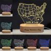 Personalized US Map Night Light for Couple Custom Name Date Acrylic Lamp with Wood Base Valentines Day Long Distance Map Couple Memory Gift Lover Girlfriend Wife Men Women Him Her Boyfriend Men view 1