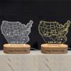 Personalized US Map Night Light for Couple Custom Name Date Acrylic Lamp with Wood Base Valentines Day Long Distance Map Couple Memory Gift Lover Girlfriend Wife Men Women Him Her Boyfriend Men view 4