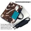 YYHWHJDE Brown Cowhide pattern Fashionable and ultra-thin shoulder laptop bag 13 inch Shockproof soft lining view 3