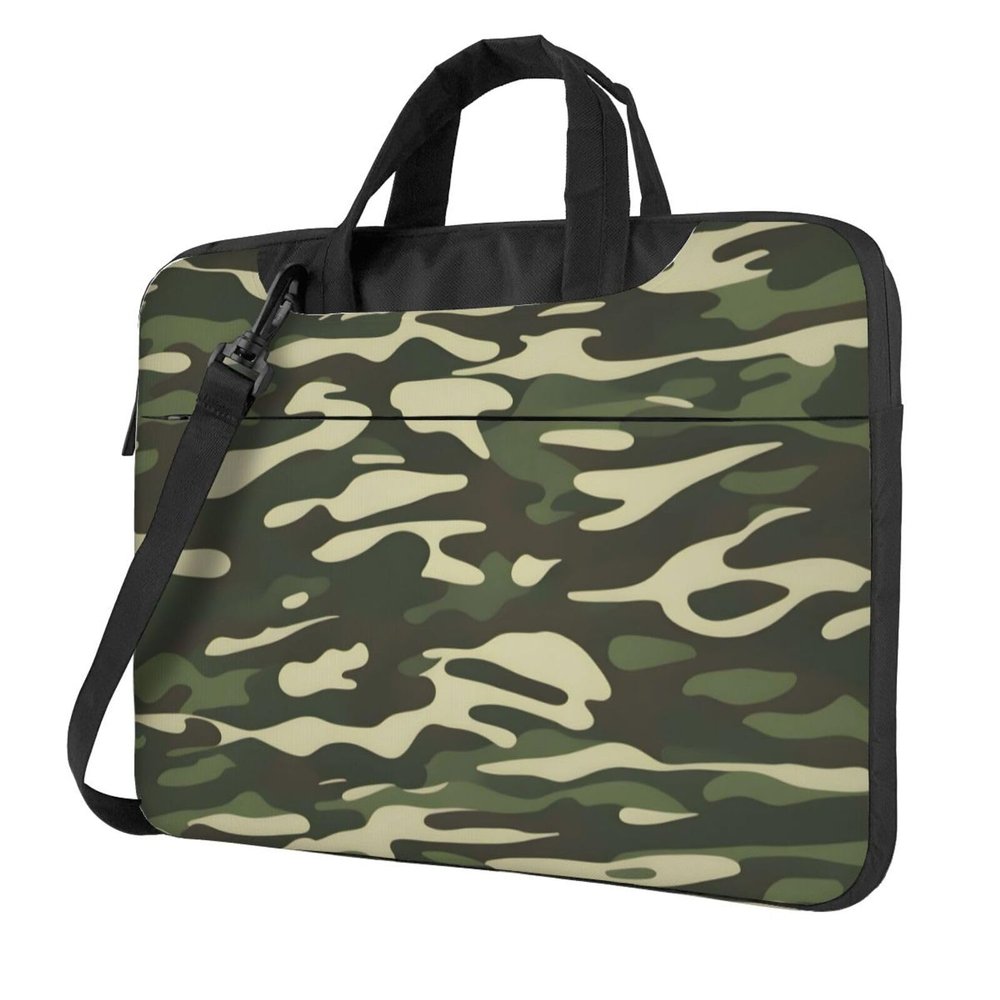 YYHWHJDE Hardwoods Green Camo pattern Fashionable and ultra-thin shoulder laptop bag 13 inch Shockproof soft lining