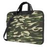 YYHWHJDE Hardwoods Green Camo pattern Fashionable and ultra-thin shoulder laptop bag 13 inch Shockproof soft lining view 1