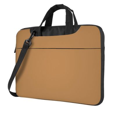 YYHWHJDE Solid color brown pattern Fashionable and ultra-thin shoulder laptop bag 13 inch Shockproof soft lining