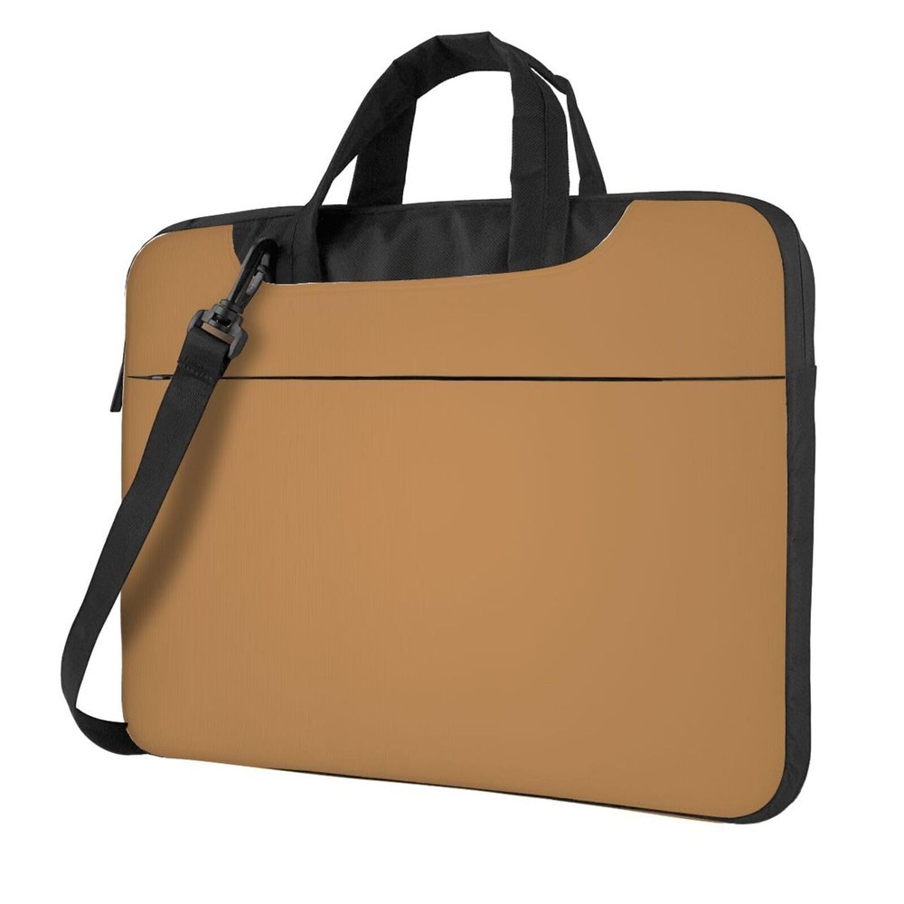 YYHWHJDE Solid color brown pattern Fashionable and ultra-thin shoulder laptop bag 13 inch Shockproof soft lining