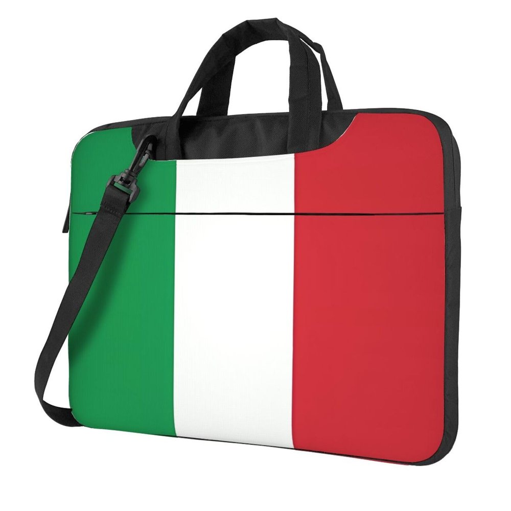 YYHWHJDE italy flag pattern Fashionable and ultra-thin shoulder laptop bag 15.6 inch Shockproof soft lining