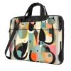 YYHWHJDE Mid-Century Modern Art Cat picture Fashionable and ultra-thin shoulder laptop bag 13 inch Shockproof soft lining view 1
