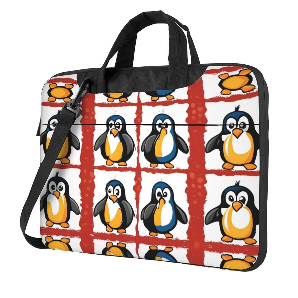 YYHWHJDE Cartoon penguin pattern Fashionable and ultra-thin shoulder laptop bag 13 inch Shockproof soft lining