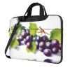 YYHWHJDE Purple and green grapes pattern Fashionable and ultra-thin shoulder laptop bag 13 inch Shockproof soft lining view 1