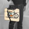 YYHWHJDE Retro bicycle pattern Fashionable and ultra-thin shoulder laptop bag 15.6 inch Shockproof soft lining view 2