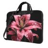YYHWHJDE Polka Dot Pink Flower picture Fashionable and ultra-thin shoulder laptop bag 15.6 inch Shockproof soft lining view 1