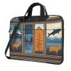 YYHWHJDE Lodge Bear Deer Fish pattern Fashionable and ultra-thin shoulder laptop bag 14 inch Shockproof soft lining view 1